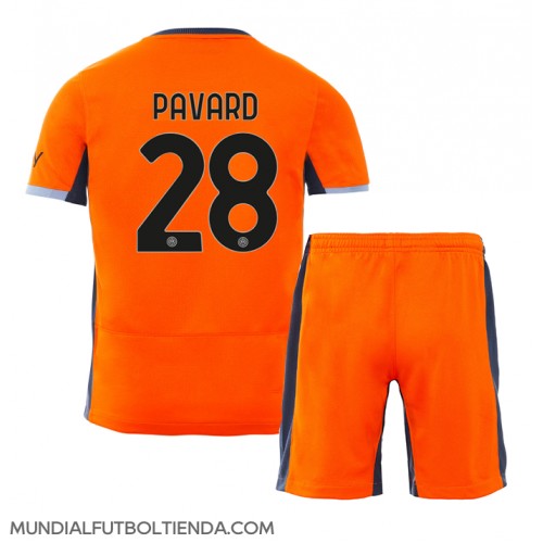 Camiseta Inter Milan Benjamin Pavard #28 Tercera Equipación Replica 2023-24 para niños mangas cortas (+ Pantalones cortos)
